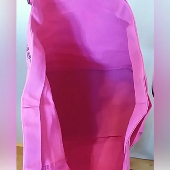 Victoria Secret Hot Pink Sequin Tote Canvas Striped Overnight Shoulder Bag New - Picture 7 of 14